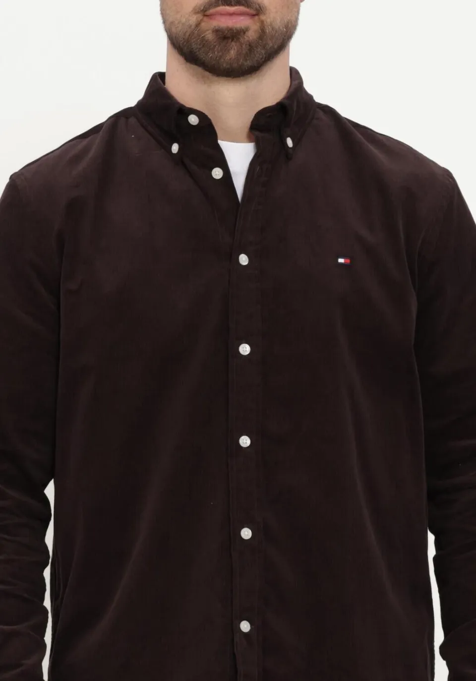 Tommy Hilfiger Heren Overhemden Solid Corduroy Rf Shirt - Bruin, foto 5