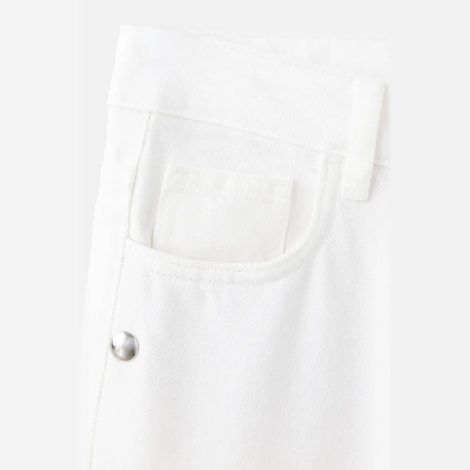 Mango TEEN wide leg jeans met studs - wit, foto 7