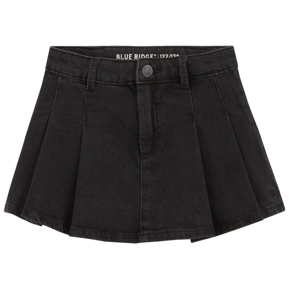 WE Fashion Blue Ridge denim plooirok zwart, foto 2