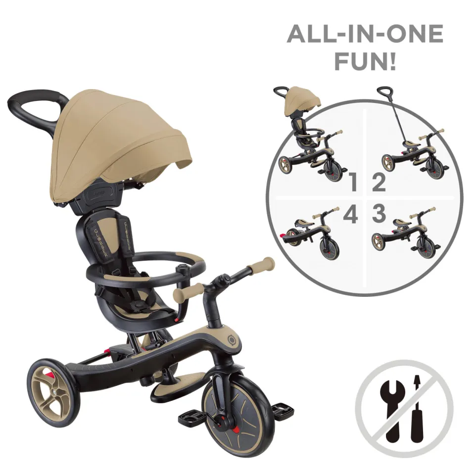 Globber New Trike Explorer 4 in 1 driewieler sand, foto 5