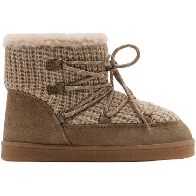 Mango Kids katoenen snowboots - bruin