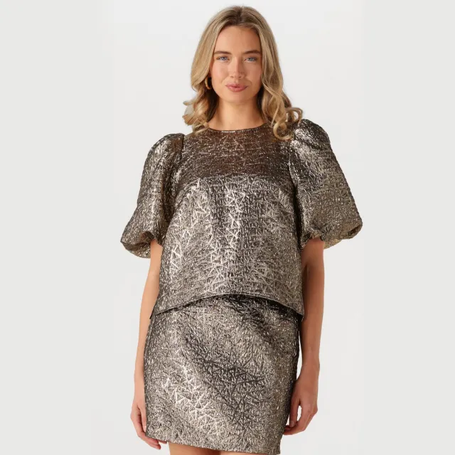 Notre-V Nv-geraldina blouse goud
