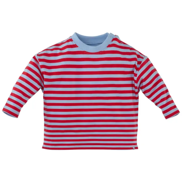 Z8 newborn gestreepte longsleeve rood/lichtblauw, foto 2