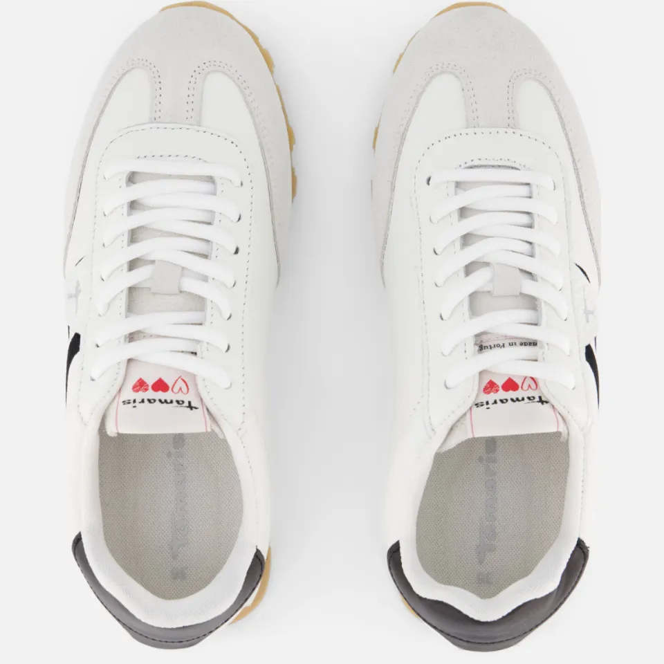 Tamaris lage sneakers wit leer, foto 4