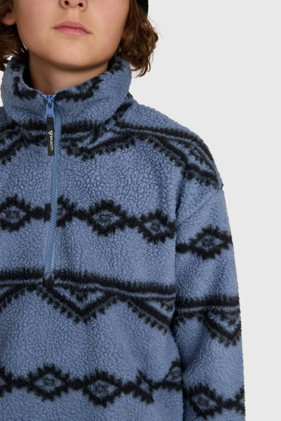 Brunotti Kennety fleece outdoor sweater met opstaande kraag - blauw, foto 5