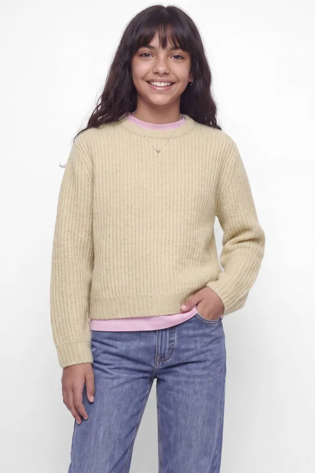 JJXX GIRL gebreide trui met wol - beige