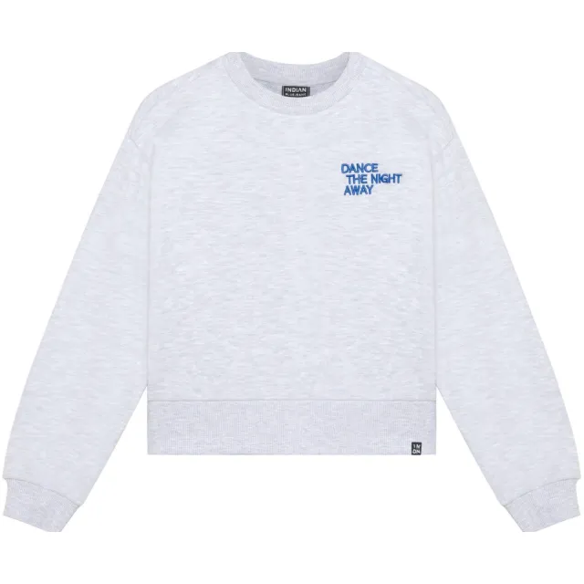 Indian Blue Jeans oversized sweater met backprint - lichtgrijs Lichtgrijs melange