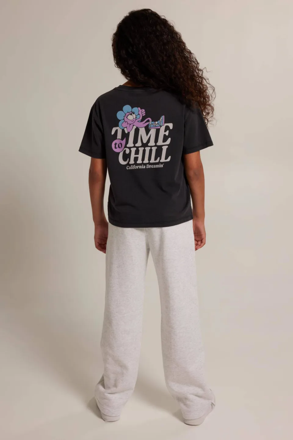 America Today wide leg joggingbroek lichtgrijs light grey melange, foto 4