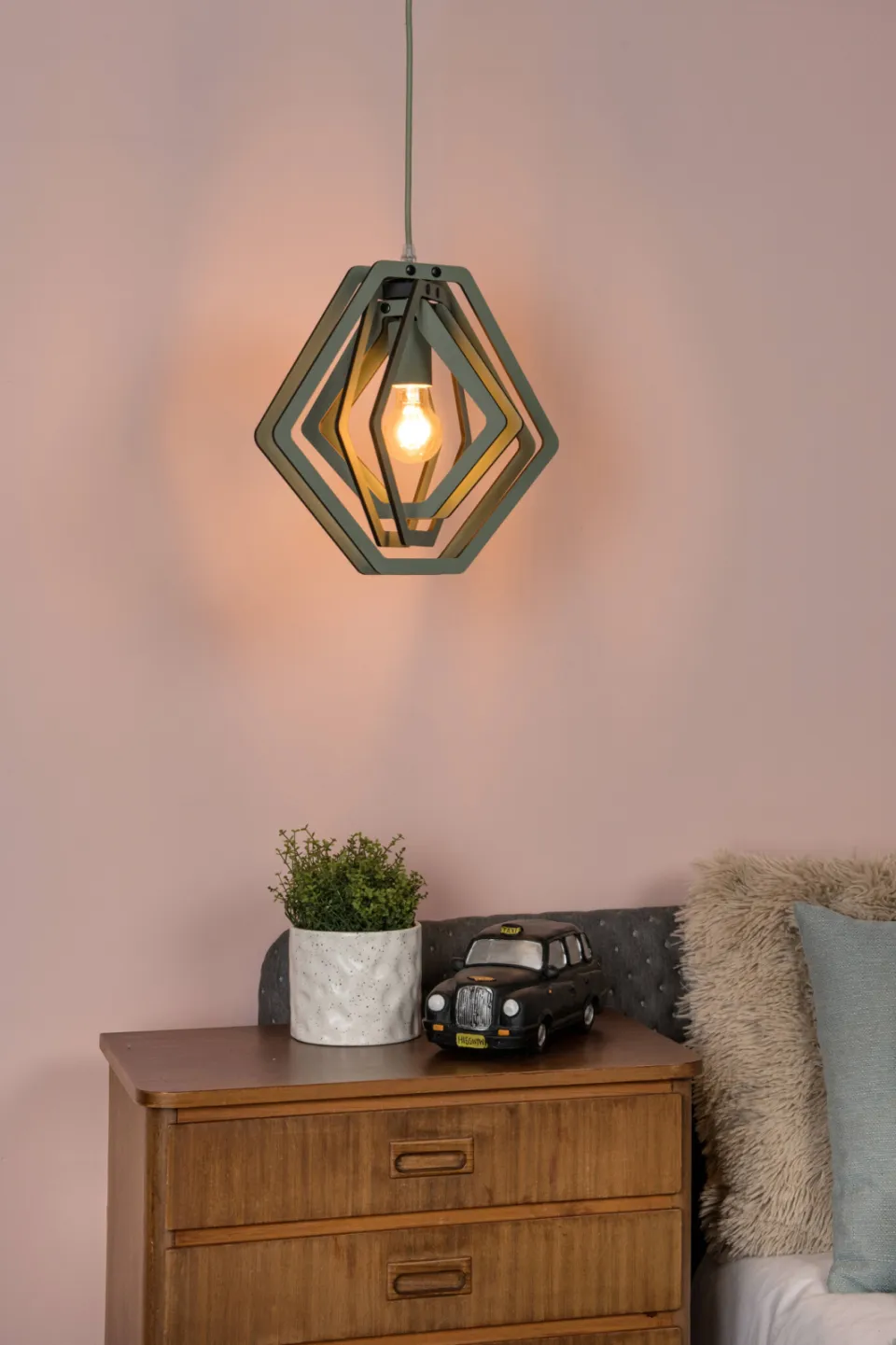 Lucide Mauro hanglamp groen, foto 3