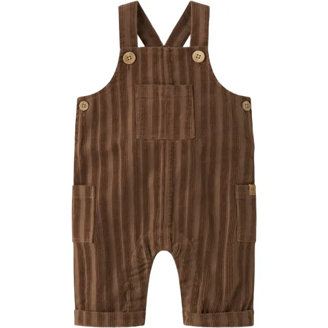 Lil' Atelier BABY corduroy tuinbroek - bruin
