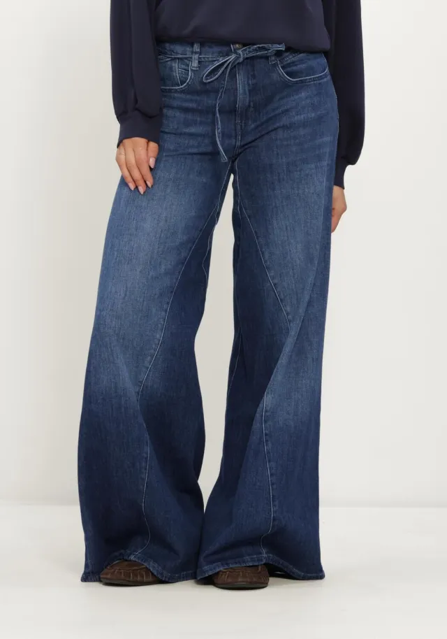 Mac Dames Jeans 0333 Auth. Comfort Vintage Denim Wide Extreme - Blauw-32