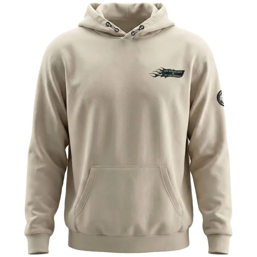 No Way Monday X Job Dutchtuber oversized hoodie met backprint - beige, foto 2