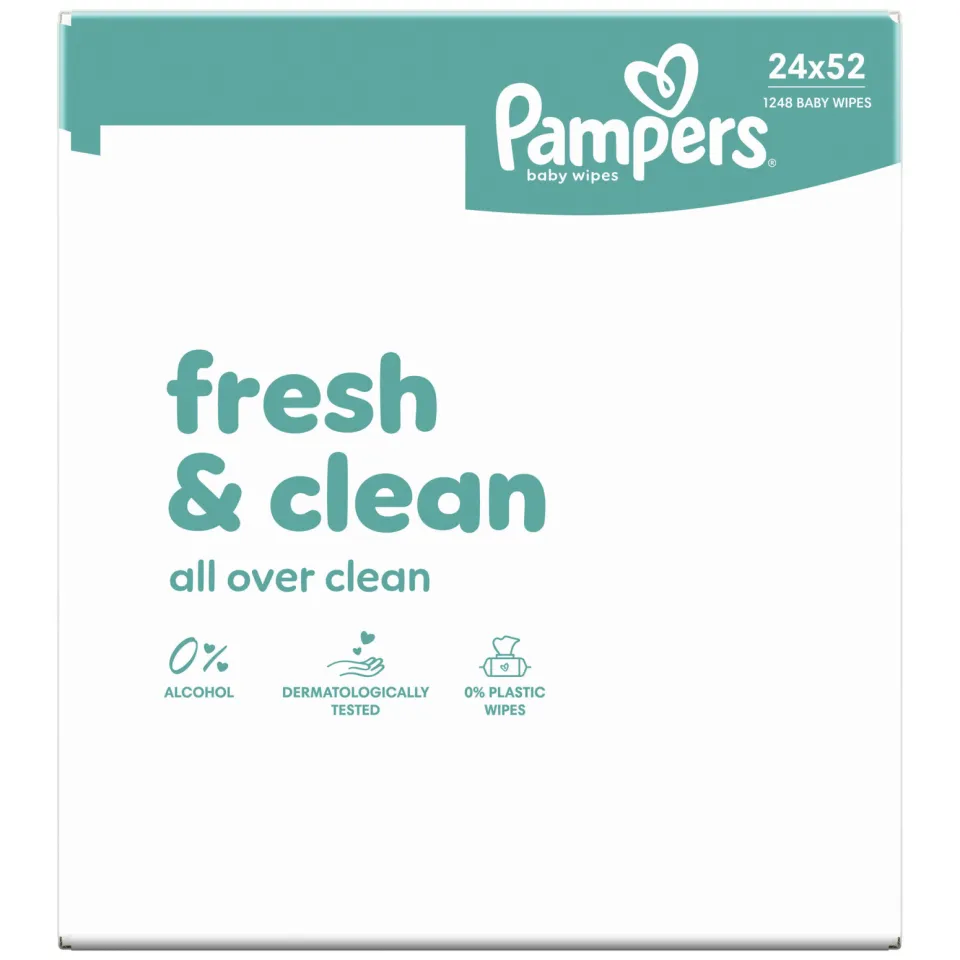 Pampers Fresh Clean babydoekjes - 24 x 52 doekjes, foto 3