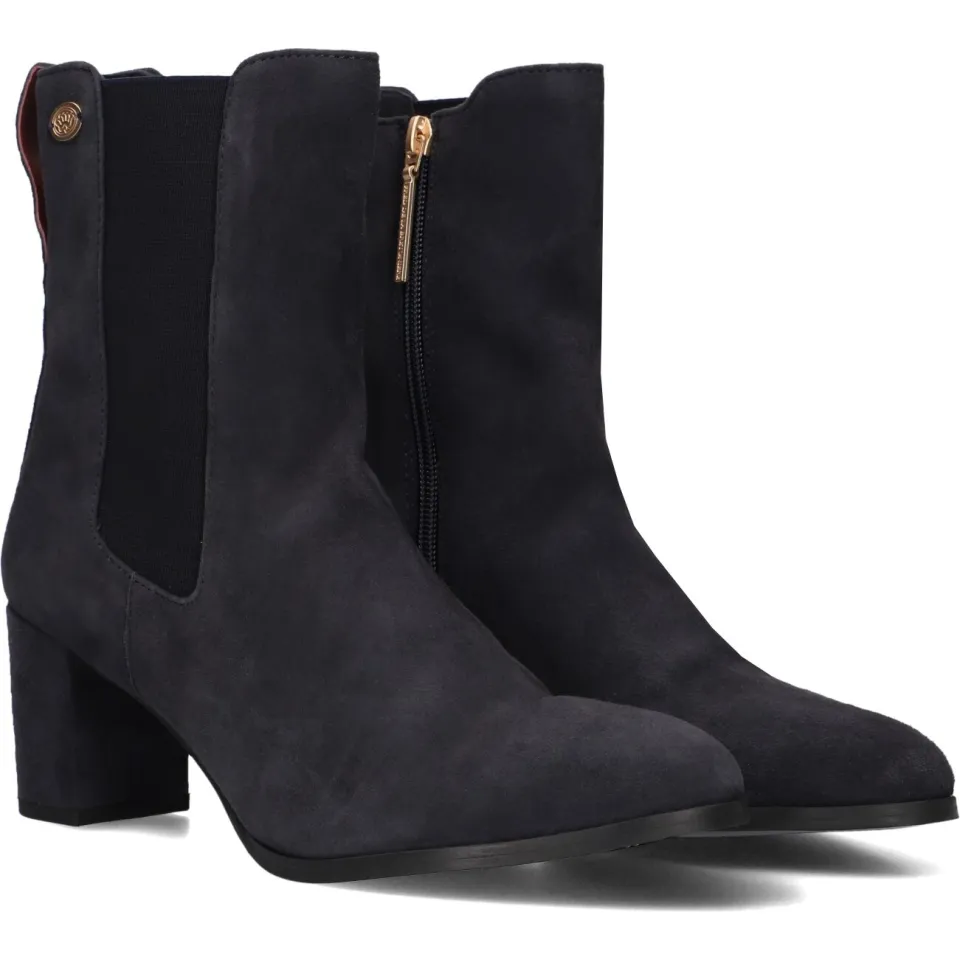 Fred de la Bretoniere Farah Chelsea leren suède chelsea boots met hak - donkerblauw, foto 3