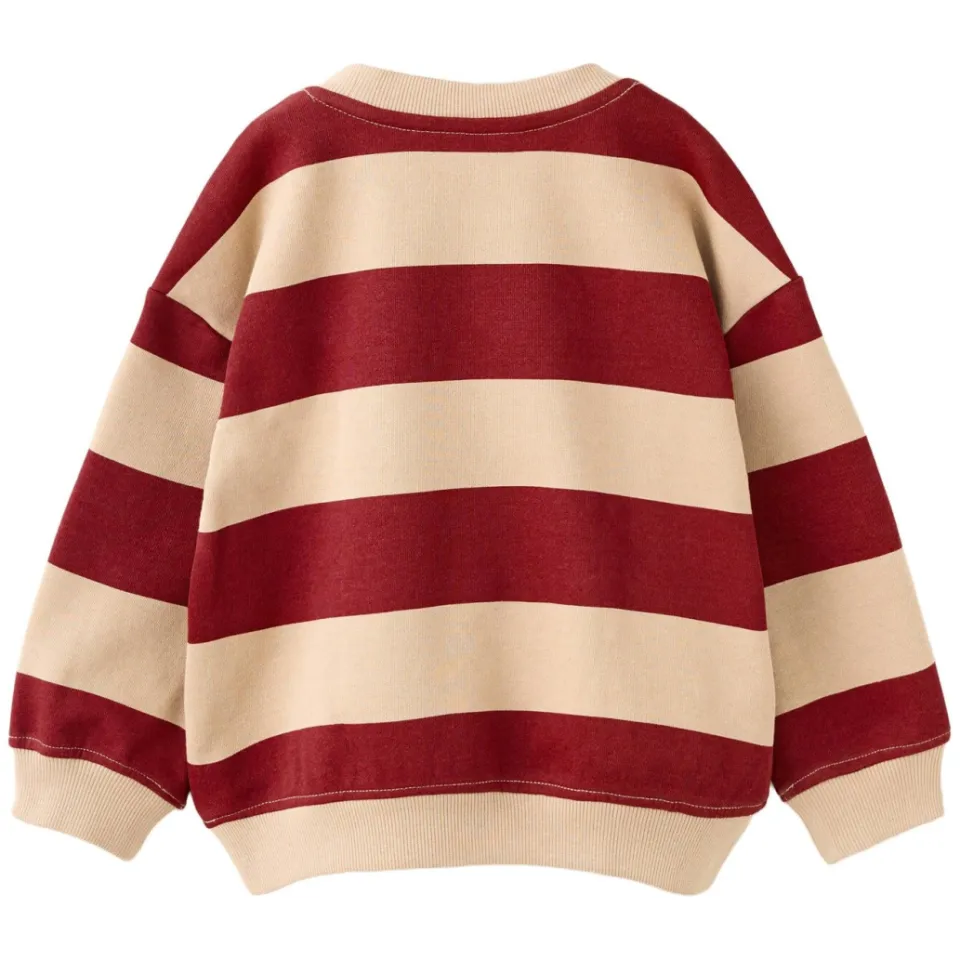 Mango Kids gestreepte sweater met borduursels - bruin/rood, foto 3