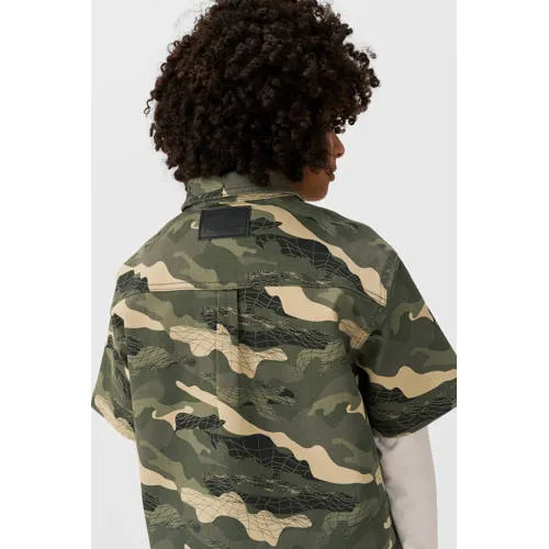 Coolcat twill overhemd Riley met camo print groen, foto 4