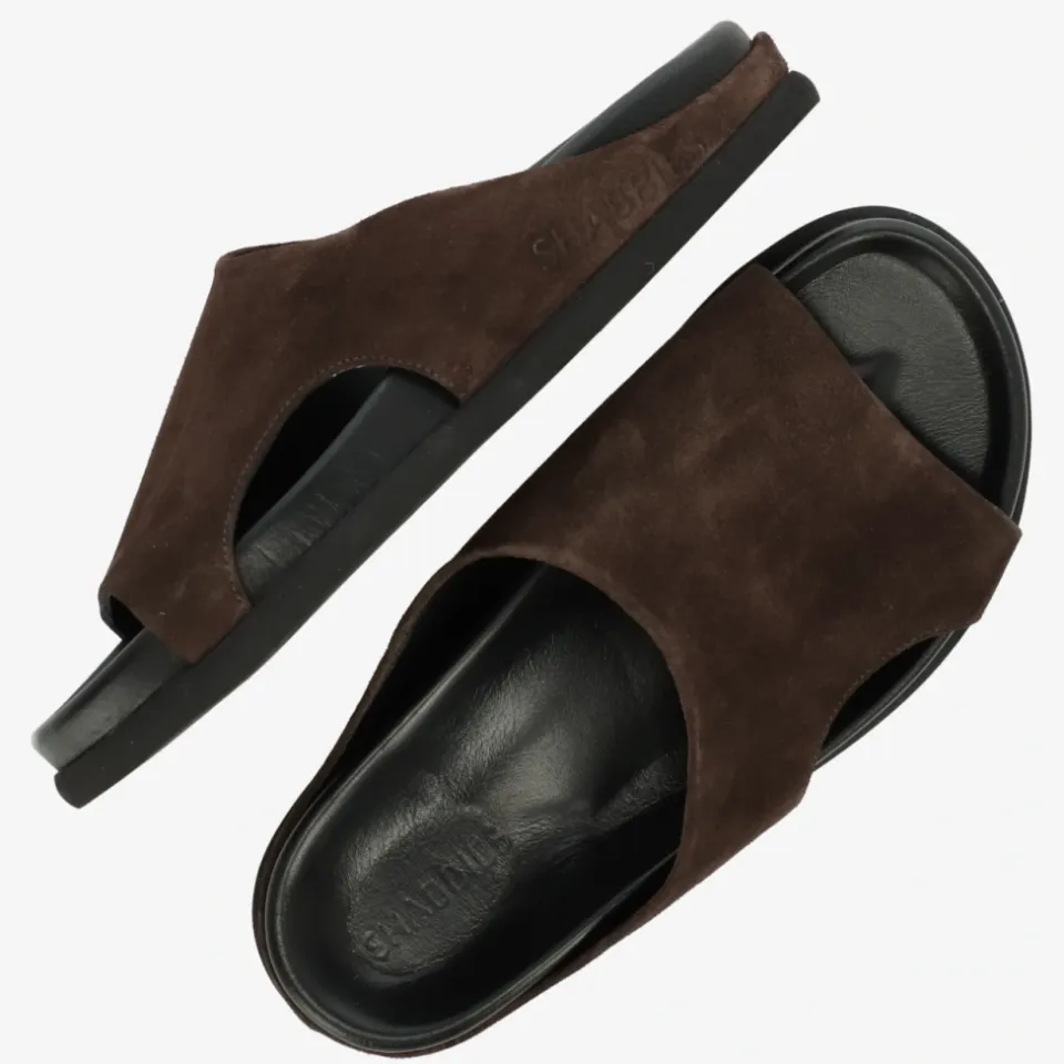 Shabbies Amsterdam Inga Close slipper Suède Donkerbruin, foto 6
