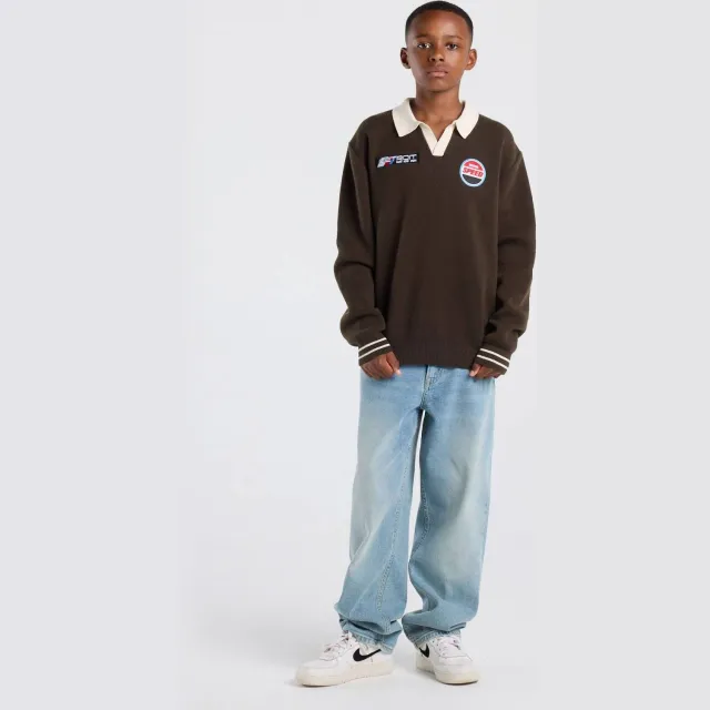 America Today gebreide trui met patches - bruin