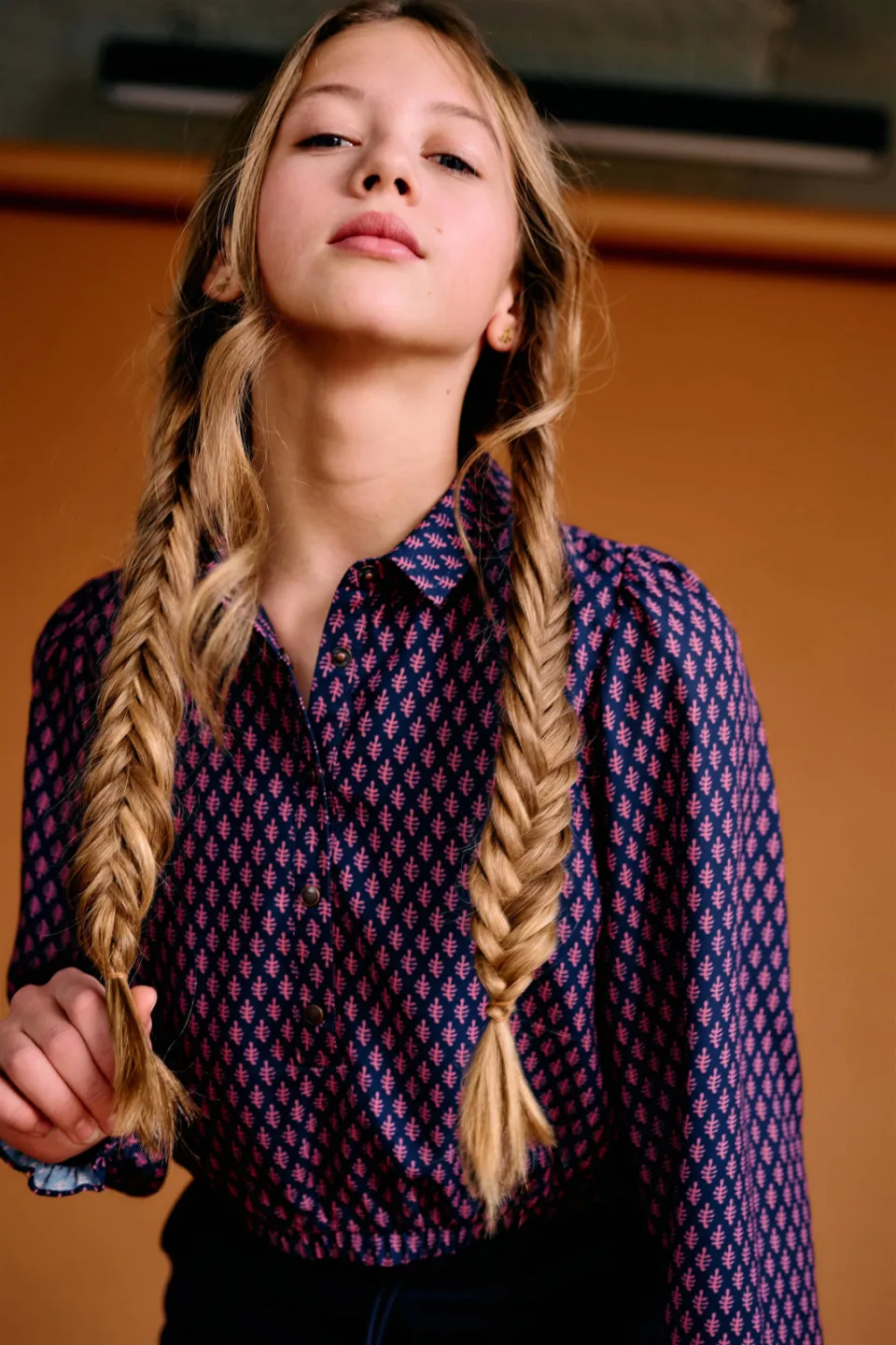 NoBell’ Tilly blousetop met print donkerblauw donkerblauw/donkerrood, foto 4