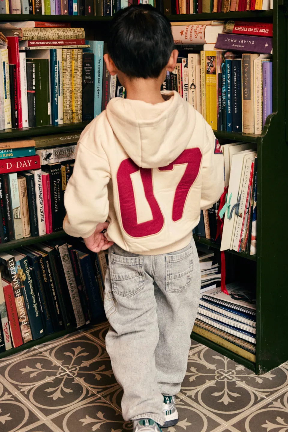 Daily7 oversized hoodie met backprint en patches - beige, foto 7