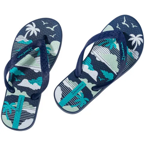 Ipanema teenslippers donkerblauw Jongens Polyester blauw/wit, foto 4
