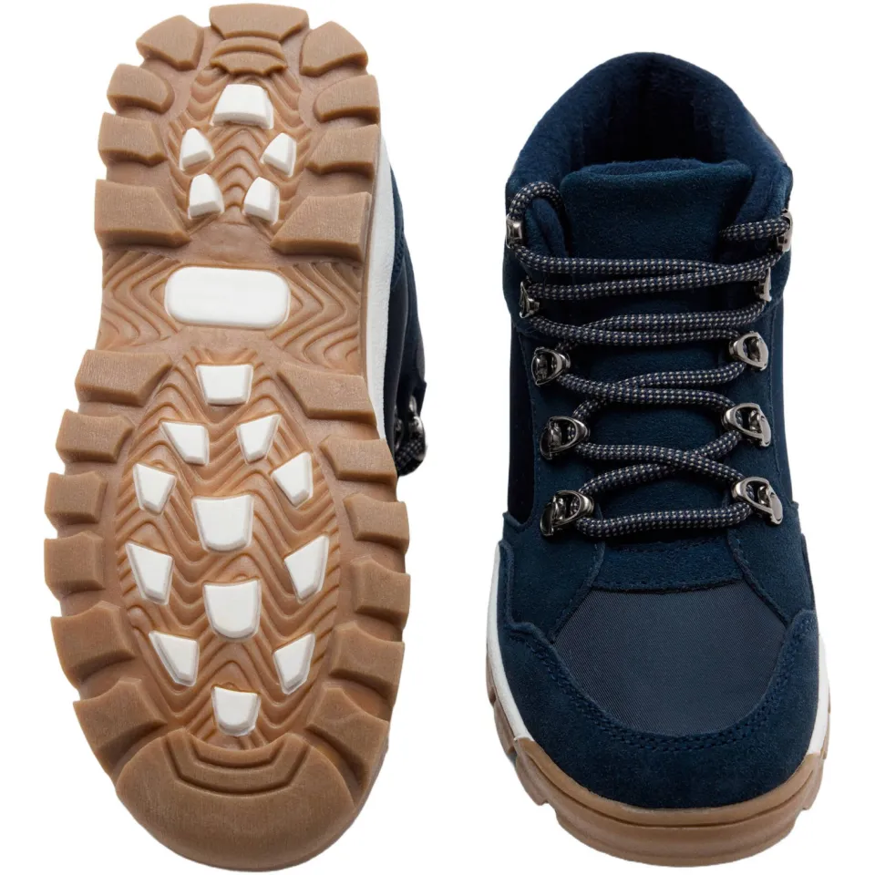 Mango Kids leren enkelboots met profielzool - donkerblauw, foto 3