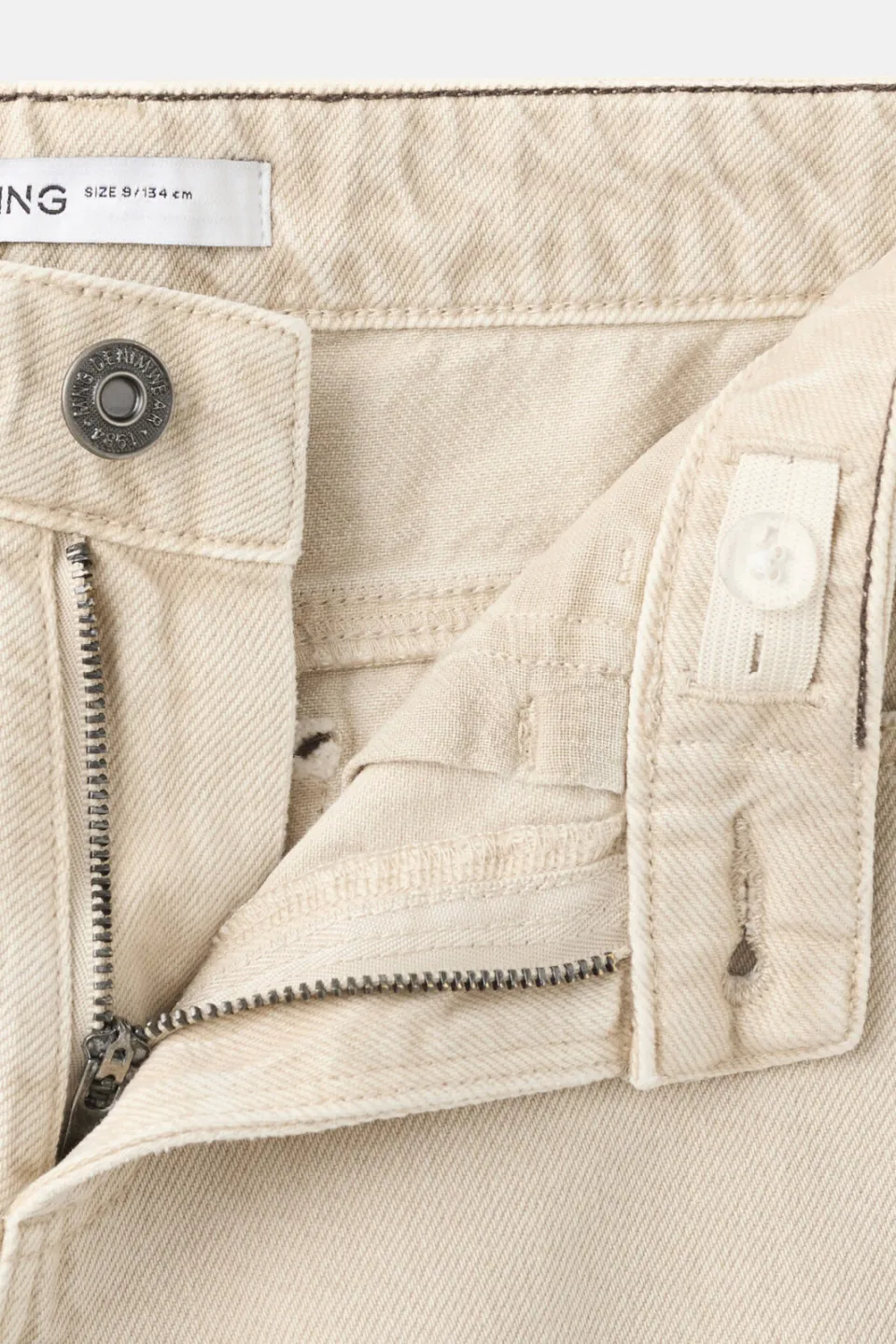 Mango Kids regular waist straight leg jeans - beige, foto 4