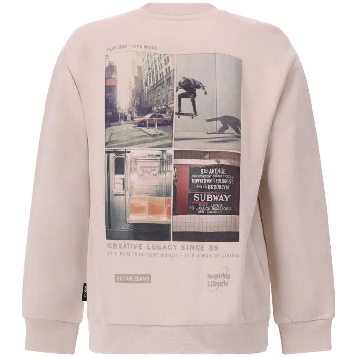 Retour Jeans sweater met backprint - beige, foto 4