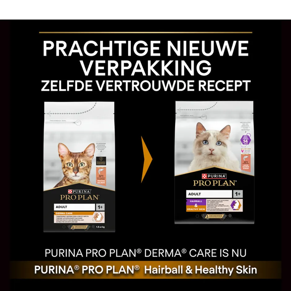 Pro Plan Adult Hairball & Healthy Skin droog kattenvoer zalm, foto 4