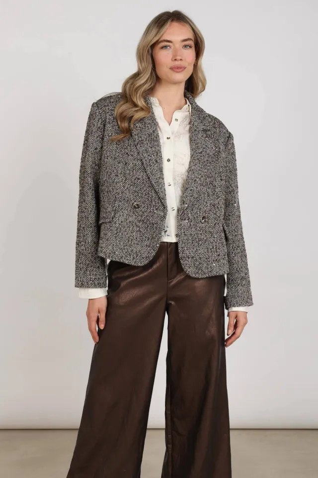 Nukus tweed jas - bruin