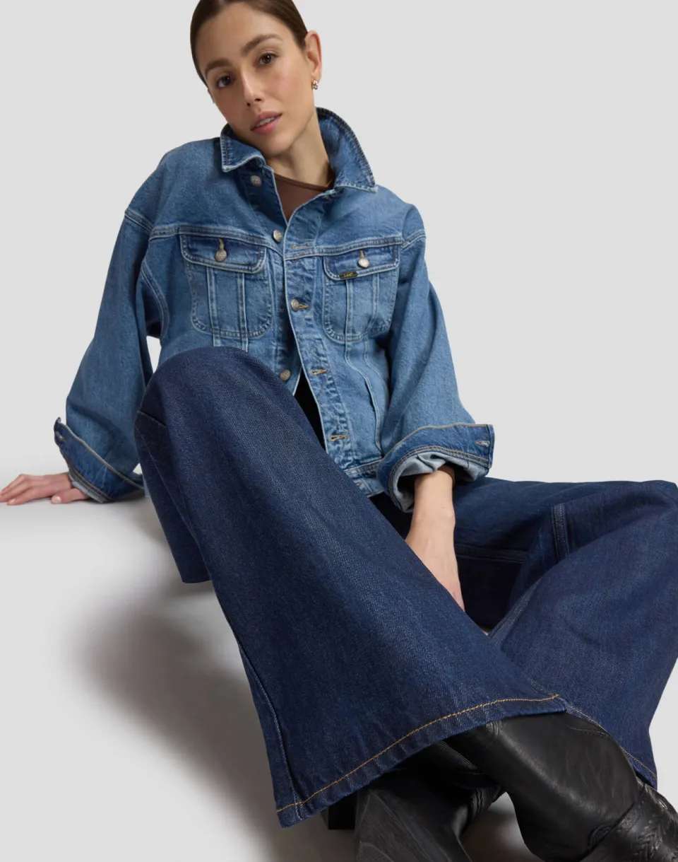 Lee wide leg jeans - donkerblauw, foto 3