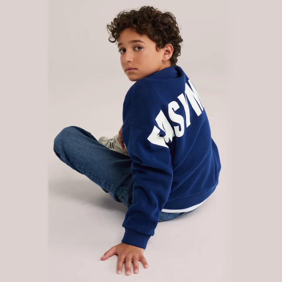 WE Fashion Blue Ridge sweater met backprint - donkerblauw, foto 5