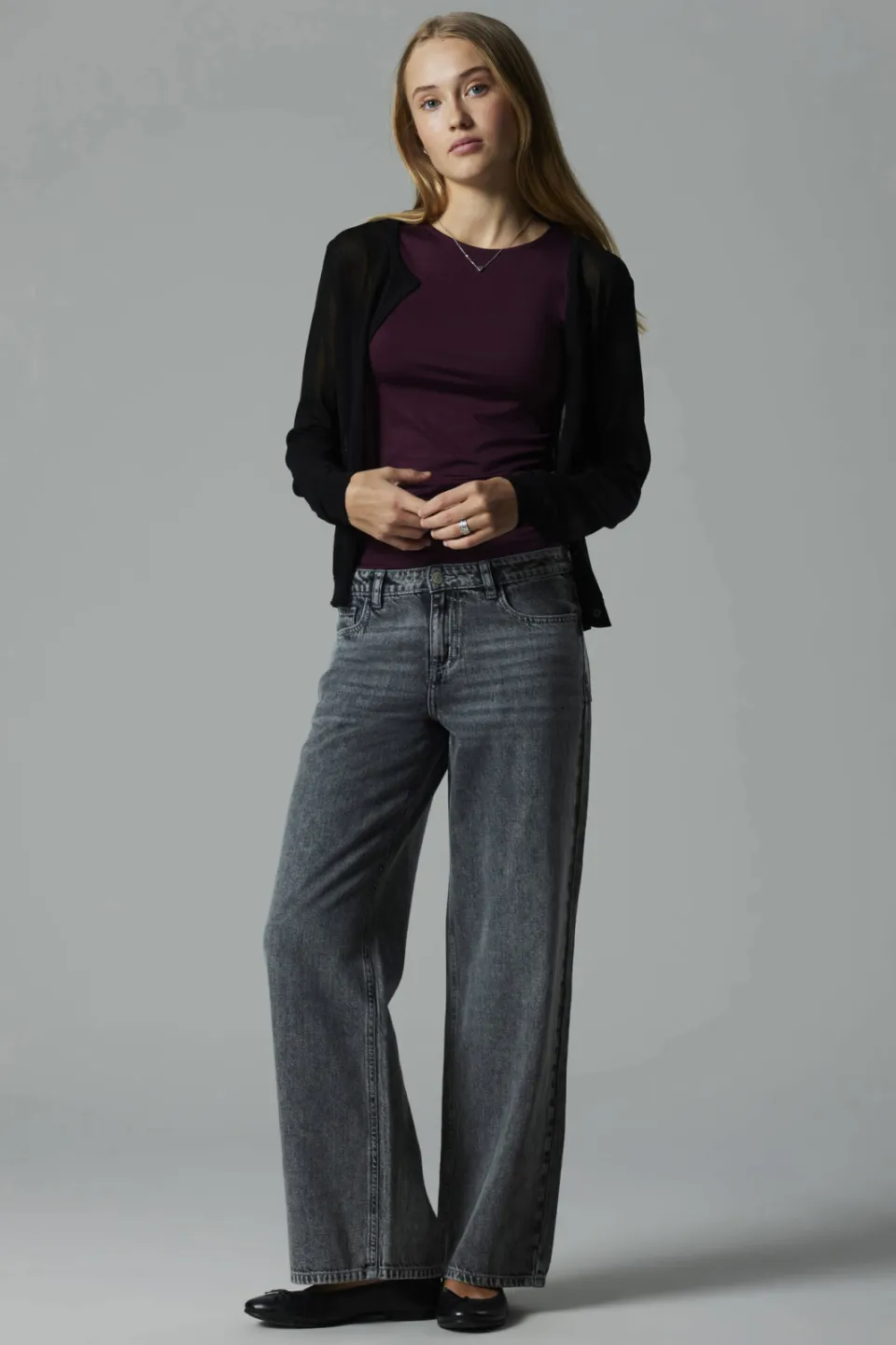 LMTD wide leg jeans - grijs, foto 3