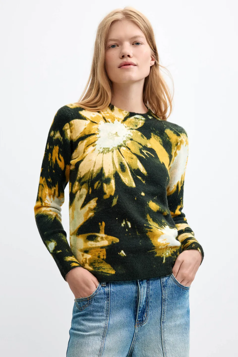 Desigual pullover met print - groen, foto 3