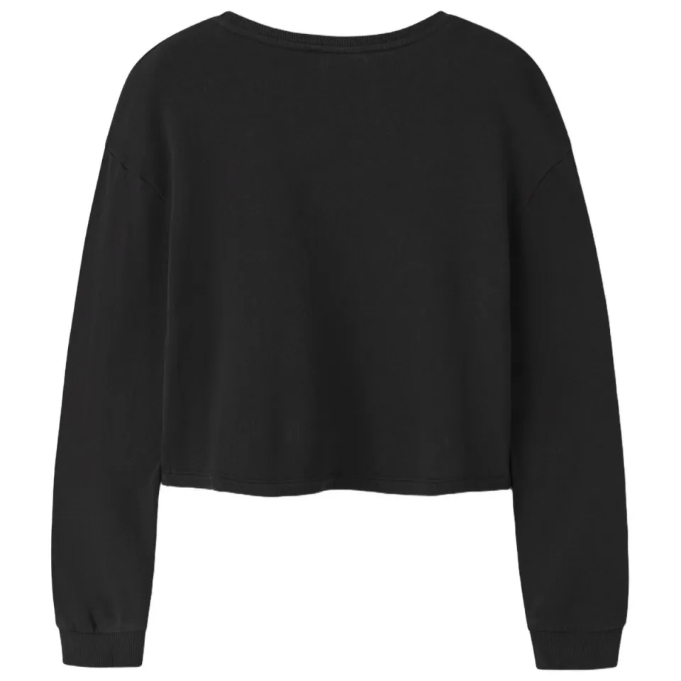 GUPPY KIDS rechtvallende sweater met strass-steentjes en stippen - zwart, foto 2
