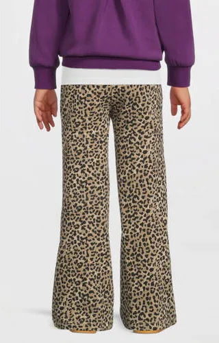 Me & My Monkey flared broek panterprint bruin, foto 3