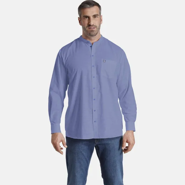 Jan Vanderstorm casual overhemd blauw