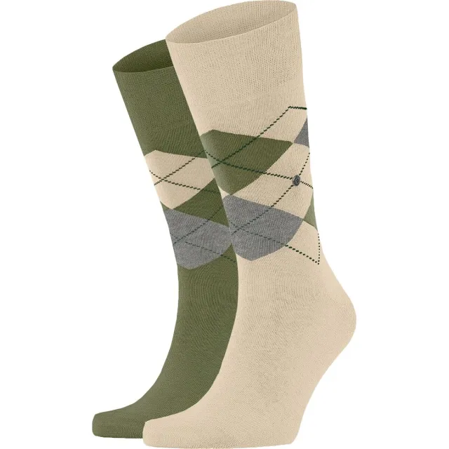 Burlington Everyday Argyle sokken groen beige, foto 2