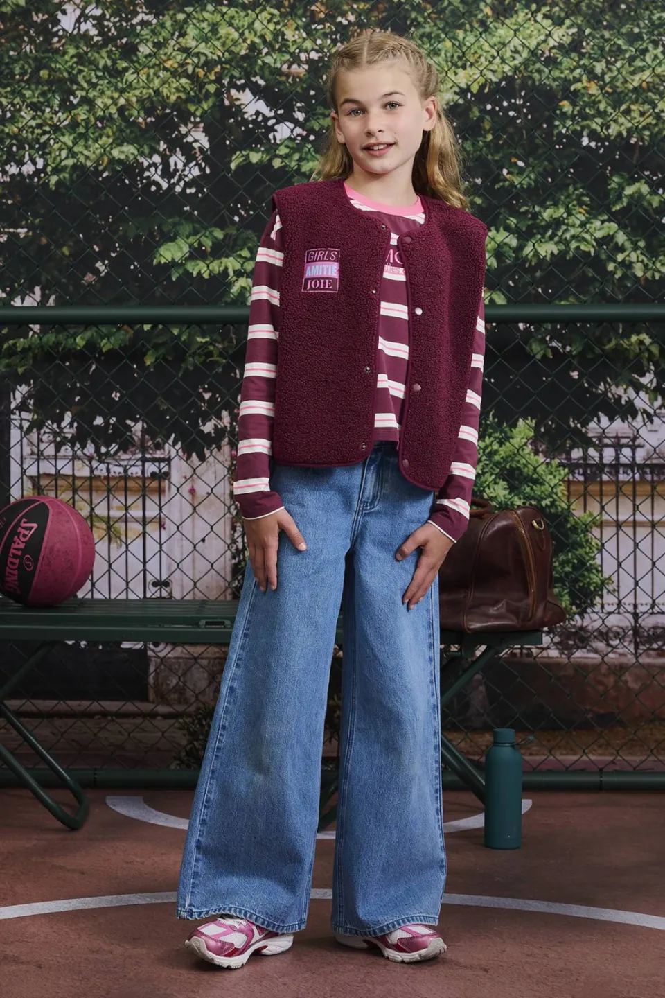 Z8 kids teddy gilet Lilou donkerrood