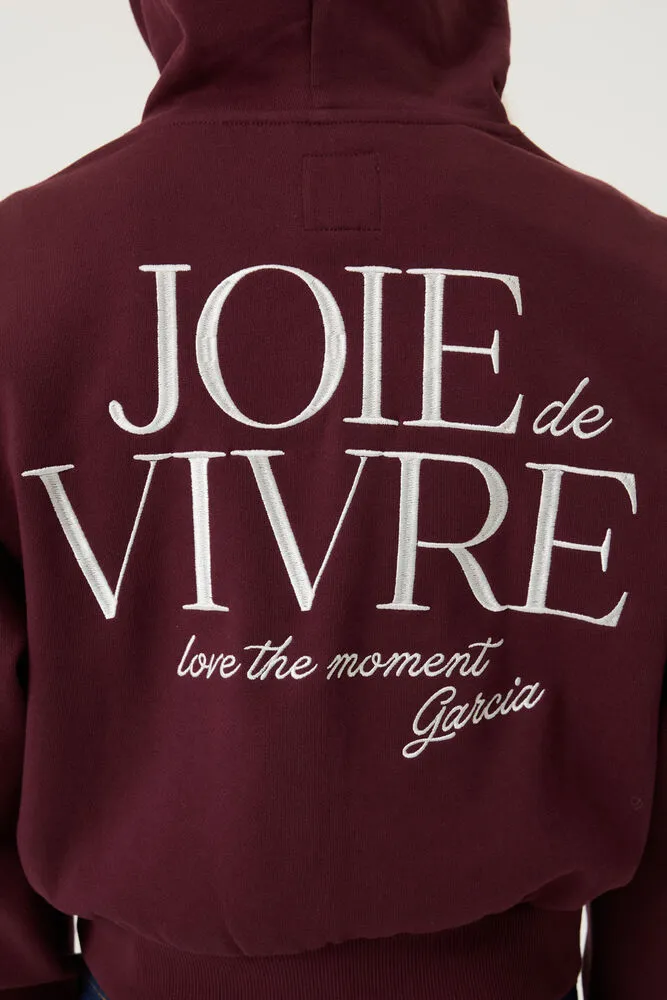 Garcia oversized hoodie met backprint - donkerrood, foto 5