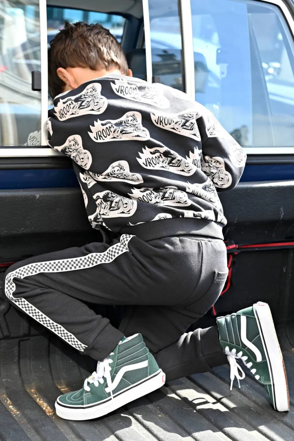 Sturdy junior oversized sweater met print - antraciet/offwhite, foto 5