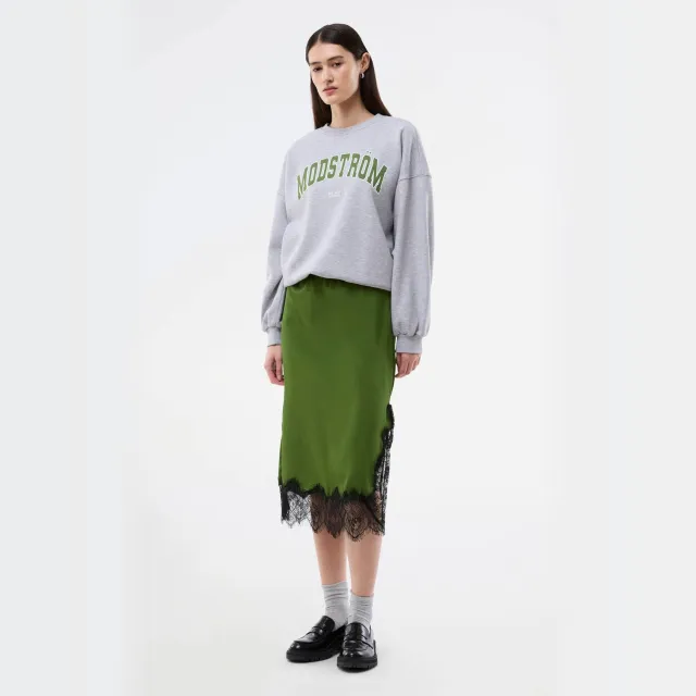 Modström sweater met tekstprint - grijs Grijs melange