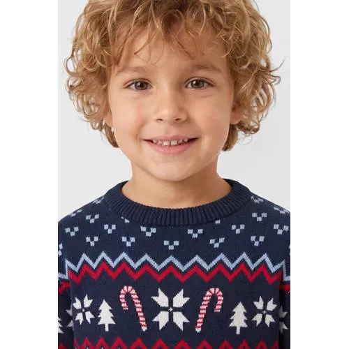 S.Oliver gebreide trui met print - donkerblauw, foto 4