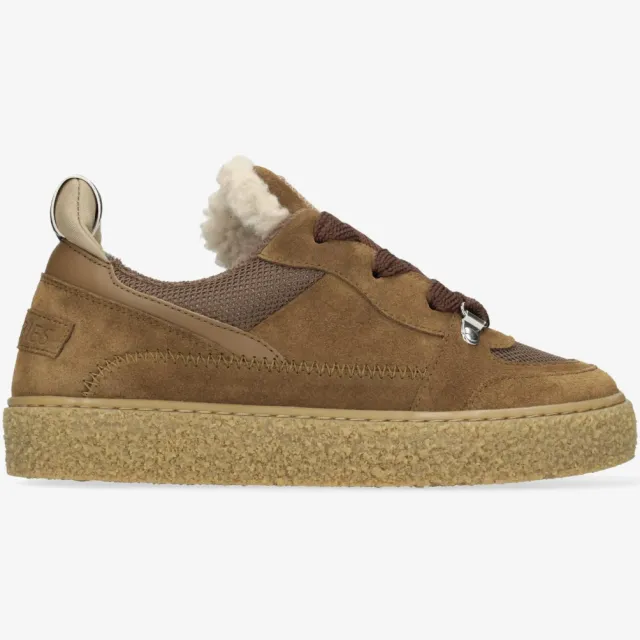 Shabbies Amsterdam Chewy Unna sneaker suède bruin, foto 2