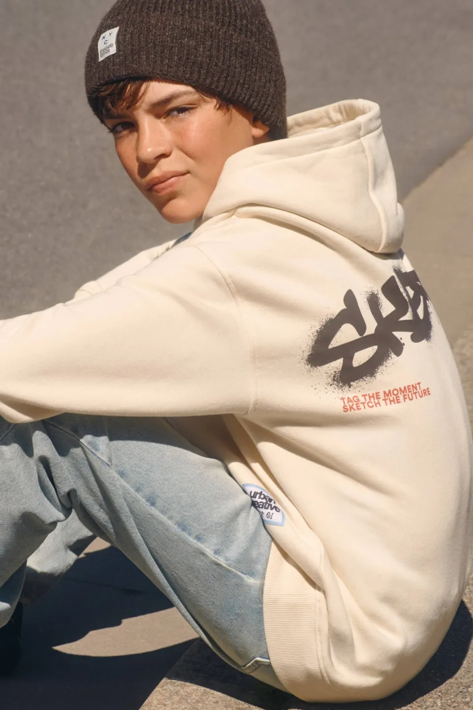 Shoeby hoodie met tekstprint - off white, foto 6