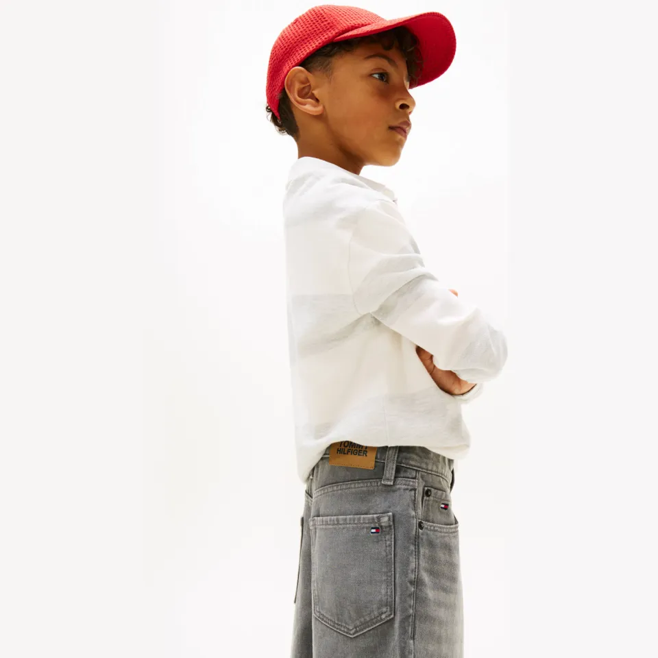 Tommy Hilfiger baggy korte broek grijs denim, foto 5