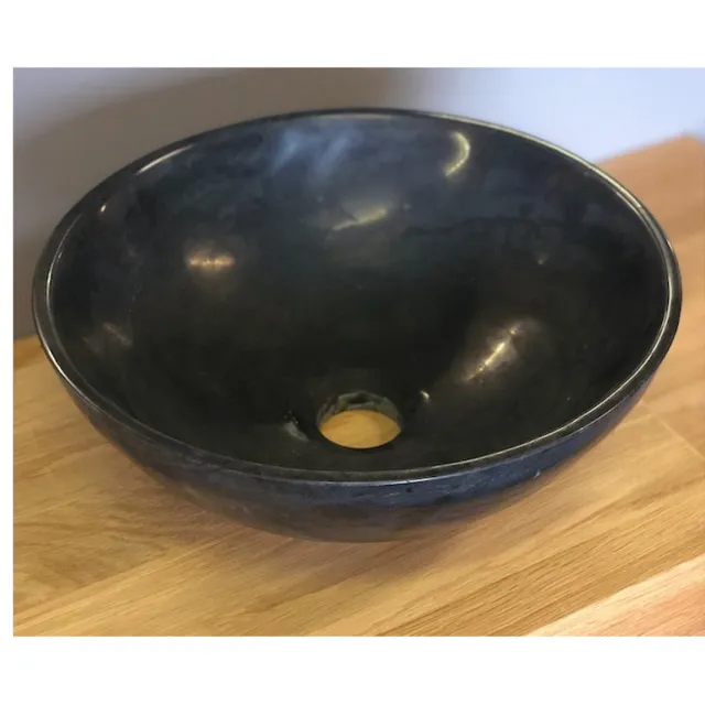 Casajoy Waskom Casajoy Rond Graniet 32x11cm Zwart