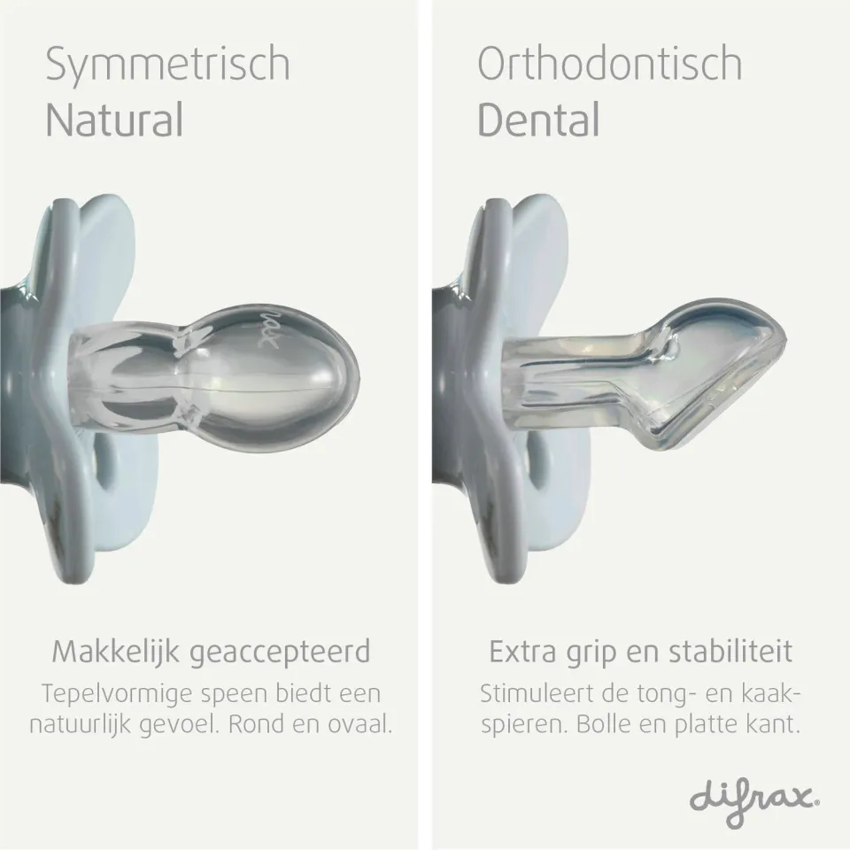 Difrax Natural siliconen fopspeen grijs groen, foto 5