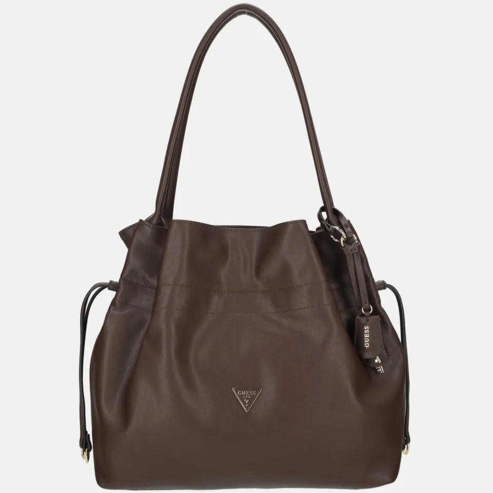 Guess Karima Drawstring Tote shopper donkerbruin bruin, foto 2