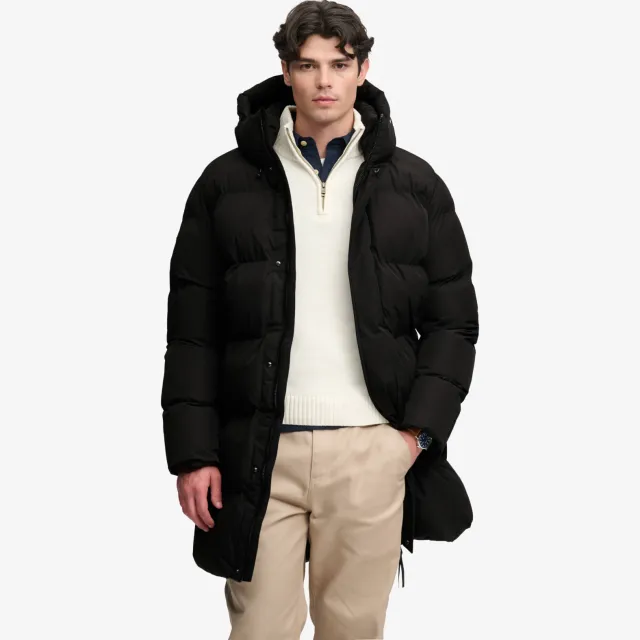 Superdry Hooded Sports Puffer pufferjas zwart, foto 2